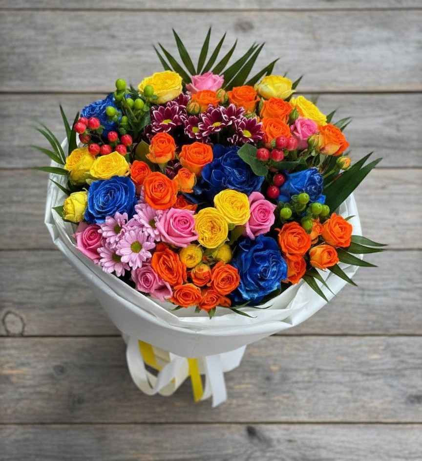 Букет цветов из: Розы и Хризантемы в Зимовниках