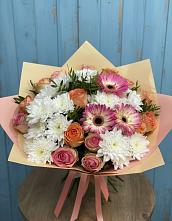 Букет цветов из:  Розы, Герберы и Хризантемы #REPLACE_PRED# Зимовниках