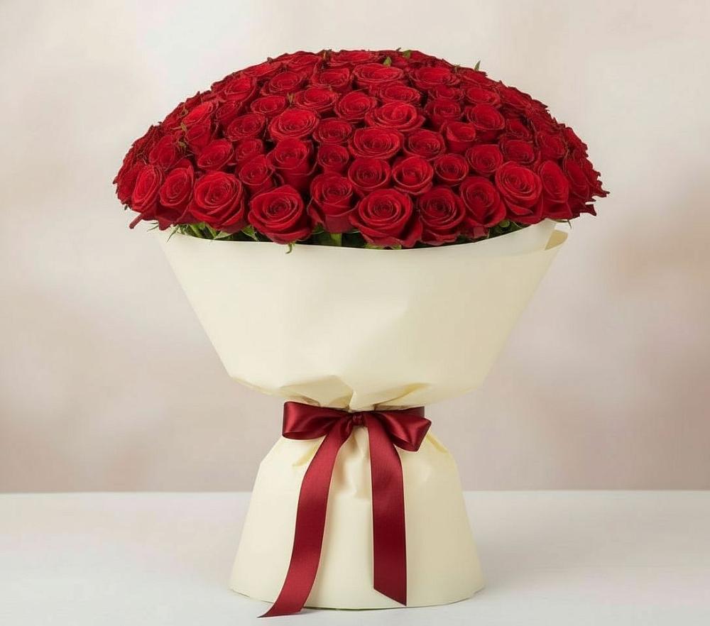 Букет 101 Красная роза Милано в Зимовниках
