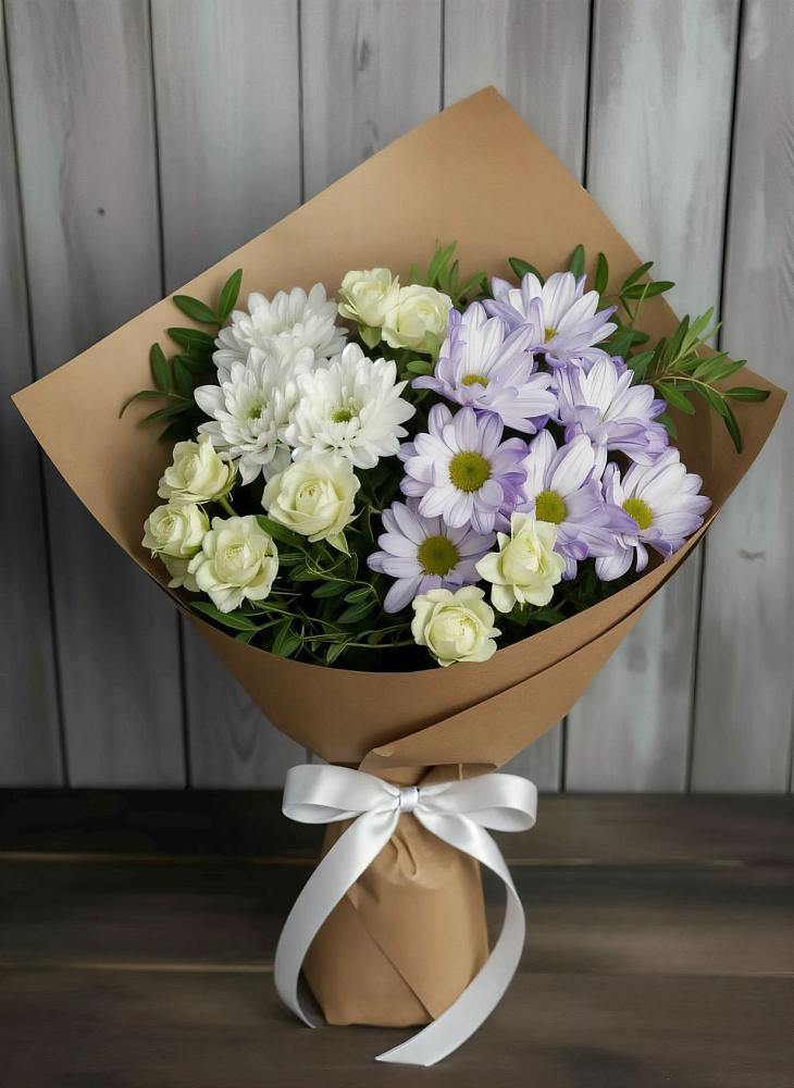 Букет цветов из: Хризантемы и Розы в Зимовниках