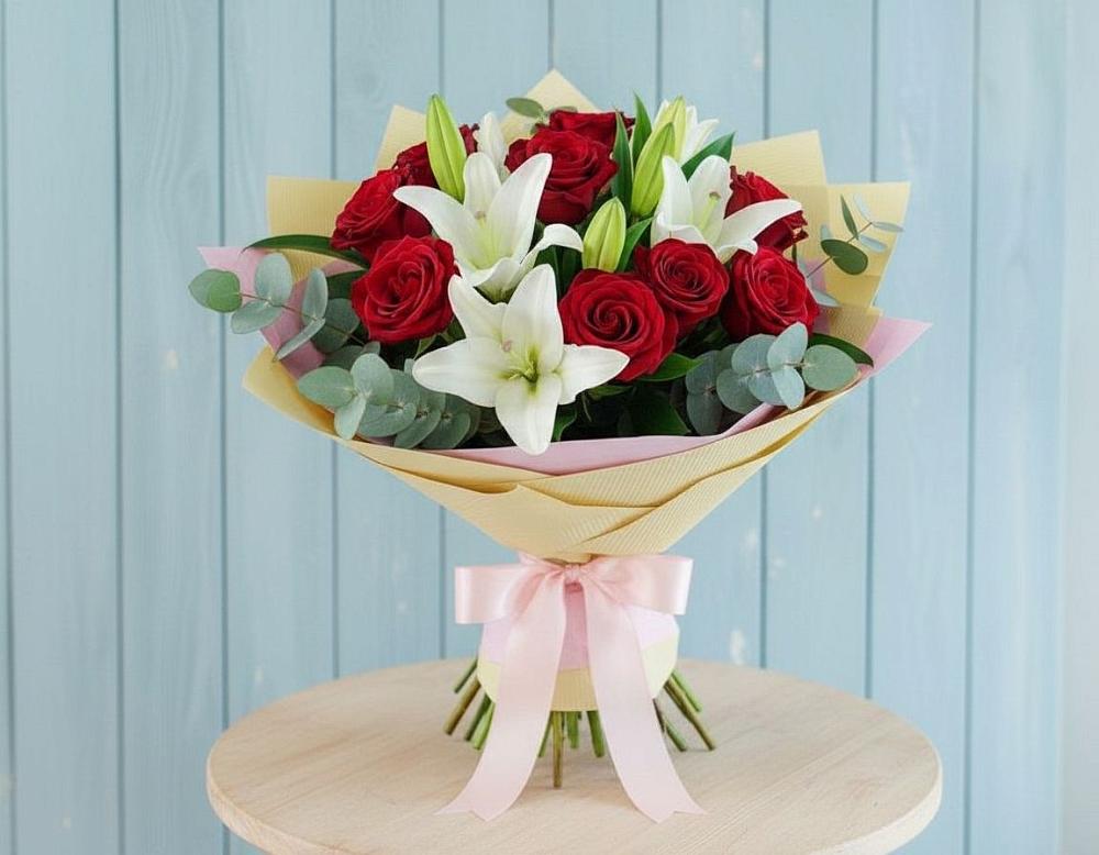 Букет цветов из: Лилии и Розы в Зимовниках